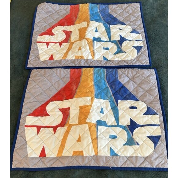 Star Wars 40th Anniversary Standard Quilted Pillow Case Set 2 Logo Gray Blue - Picture 6 of 6